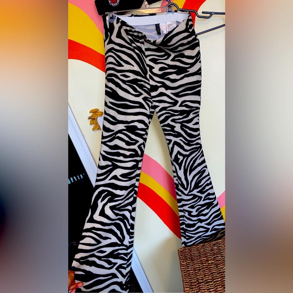 Sparkly Zebra flared pants